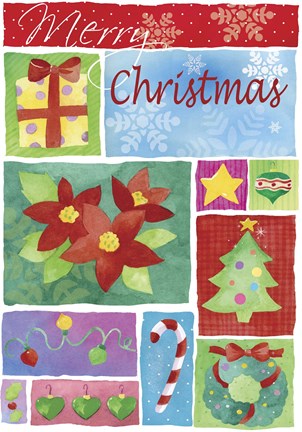 Framed Xmas Flag I Print