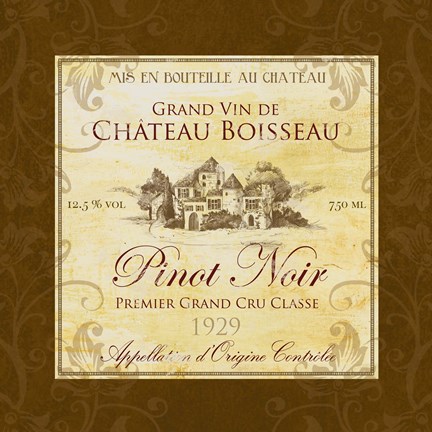 Framed Wine Label III Print