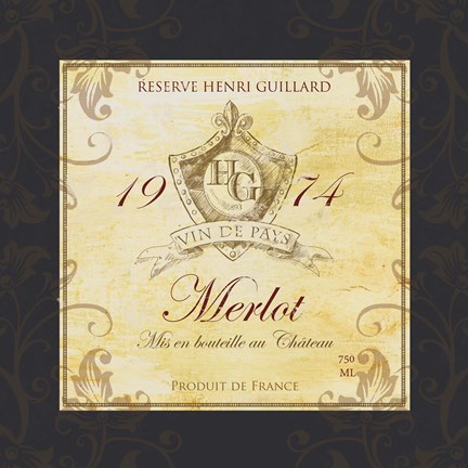 Framed Wine Label VI Print