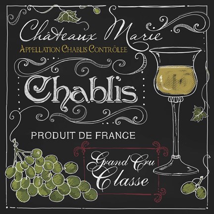 Framed Wine Chalkboard III Print