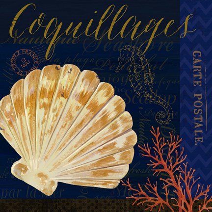 Framed Coastal Blue V Print