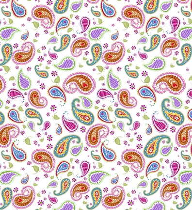 Framed Petals &amp; Paisley Toss I Print