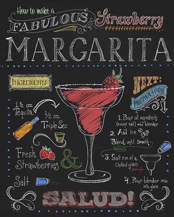 Framed Strawberry Margarita Print