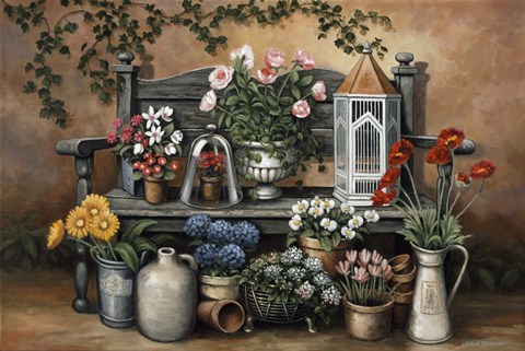 Framed Flower Bench Print