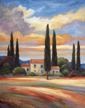Framed Sunset In Provence Print