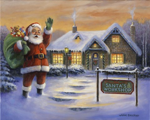 Framed Santa's Workshop Print