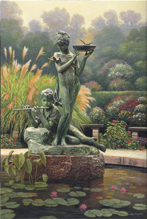 Framed Fountain II Print