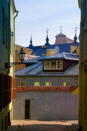 Framed Traditional Houses in the old town, Vilnius, Lithuania Print
