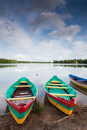 Framed Lake Luka, Trakai Historical National Park, Trakai, Lithuania Print