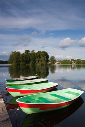 Framed Lithuania, Trakai Historical NP, Lake Galve boats Print