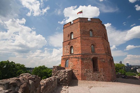 Framed Lithuania, Vilnius, Gediminas Hill, Gedimino Fort Print