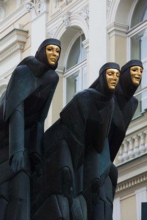 Framed Lithuania, Vilnius, Three Muses statue Print