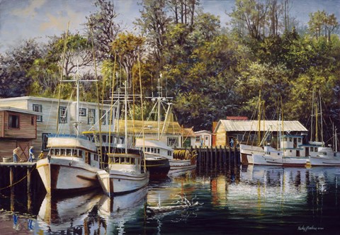 Framed Let&#39;S Go Fishing Print