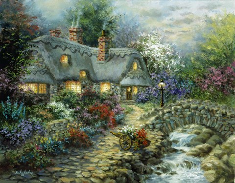 Framed Country Cottage Print