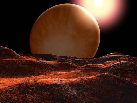 Framed One of the Planets orbiting 70 Virginis is a super-Jupiter Print