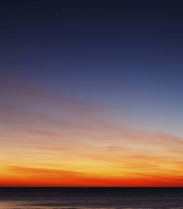 Framed Conjunction of Venus, Mercury, Jupiter and Mars at Dawn Print