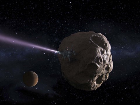 Framed Deflecting Path of an Earth-Crossing Asteroid Print