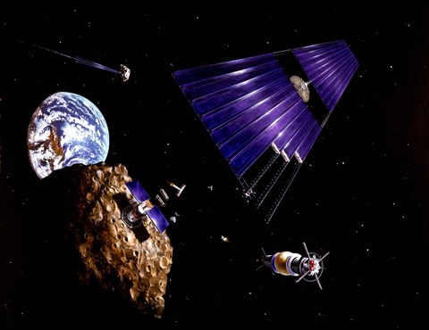 Framed asteroid Mining Mission Print