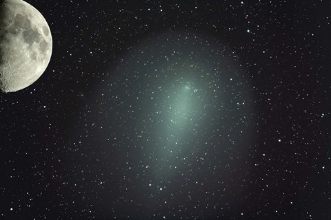 Framed Size of Comet Holmes in comparison with the Moon Print