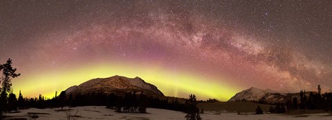 Framed Comet Panstarrs and Milky Way over Yukon, Canada Print