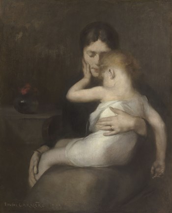 Framed Sick Child (Madame Eugene Carriere and Son Leon), 1885 Print