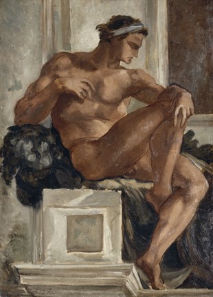 Framed Ignudo, After Michelangelo, 1858-1860 Print