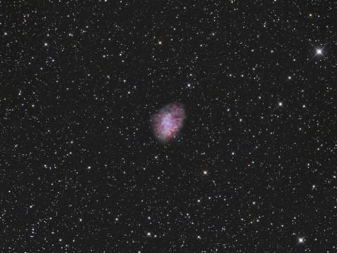 Framed Crab Nebula, a supernova remnant in the Constellation of Taurus Print