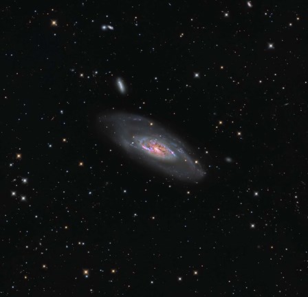 Framed Messier 106, a spiral galaxy in the Constellation Canes Venatici Print