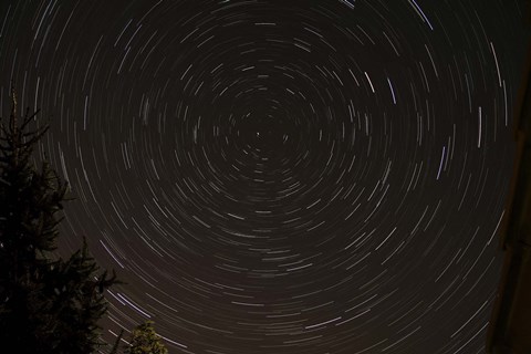 Framed Star Trails around Polaris in the Constellation Ursa Minor Print