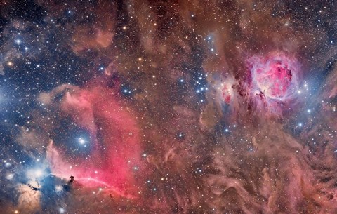 Framed Widefield view of Orion Nebula and Horsehead Nebula Print