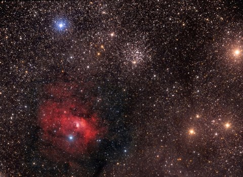 Framed Bubble Nebula, an emission Nebula in Cassiopeia Print