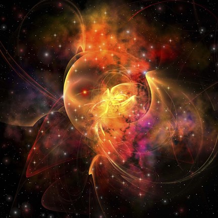 Framed emission Nebula out in space forming stars and galaxies Print