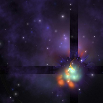 Framed Cosmic star birth from a ball of Gases and Nebular dust Print