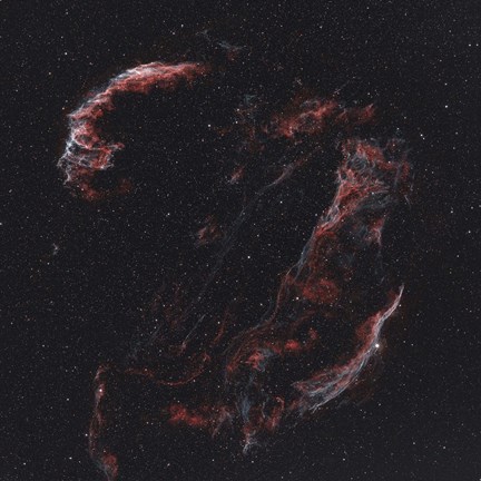 Framed Veil Nebula and its components Print