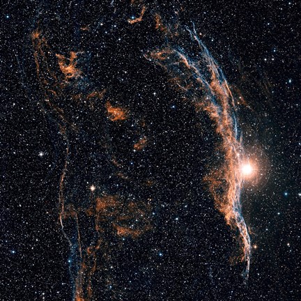 Framed Witch&#39;s Broom Nebula (NGC 6960), and part of the Veil Nebula Print