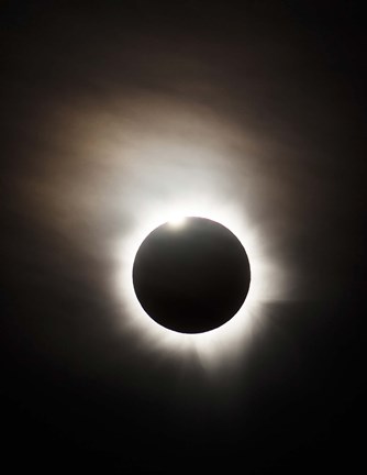 Framed Solar Eclipse with diamond ring effect, Queensland, Australia Print