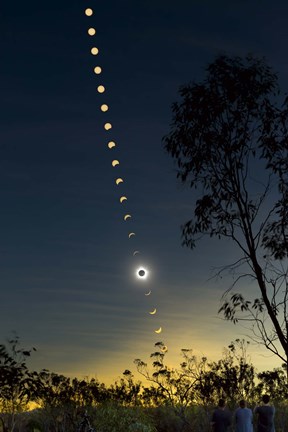 Framed Solar Eclipse composite, Queensland, Australia II Print