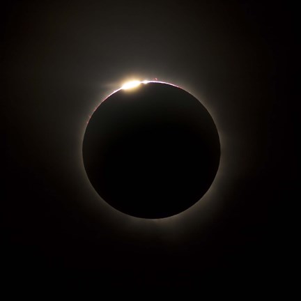 Framed Solar Eclipse with prominences and diamond ring effect Print