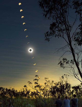 Framed Solar Eclipse composite, Queensland, Australia I Print