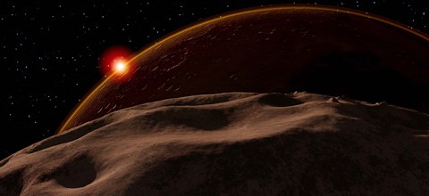 Framed Eclipse of the Sun by Mars as seen from the surface of its moon, Phobos Print