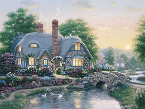 Framed Drake&#39;s Cottage Garden Print