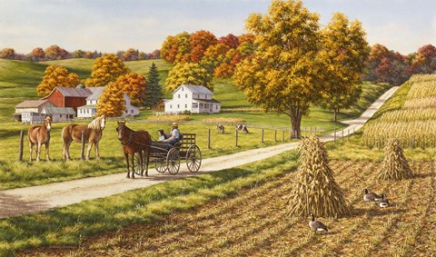 Framed Visiting The Neighbors Print