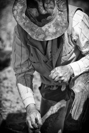 Framed Cowboy and His Hat Print