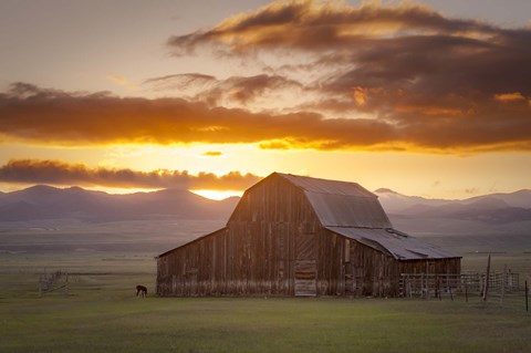 Framed Wet Mountain Barn II Print
