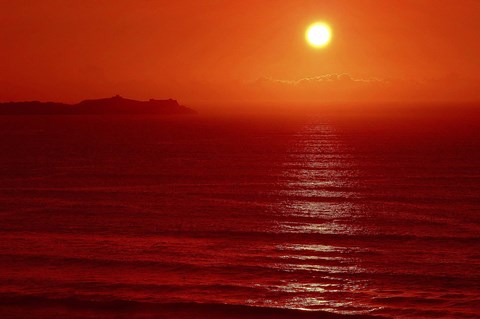 Framed Red Seascape Print