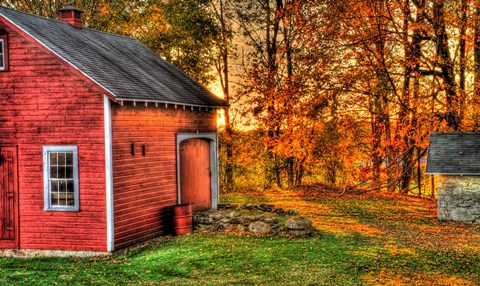 Framed Autumn Barn Print
