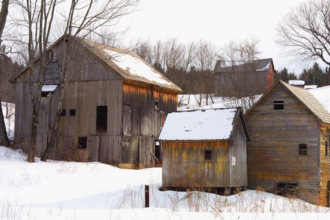 Framed Winter Barns Print