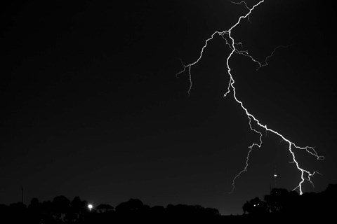 Framed Lightning Crashes Print