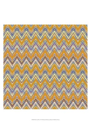 Framed Chevron Waves I Print