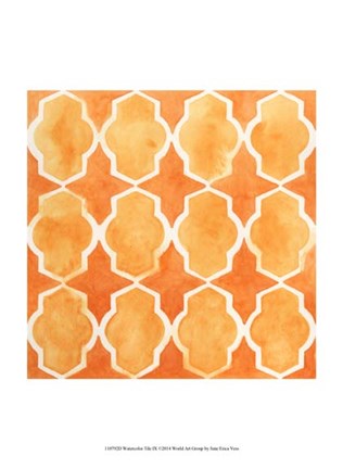 Framed Watercolor Tiles IX Print